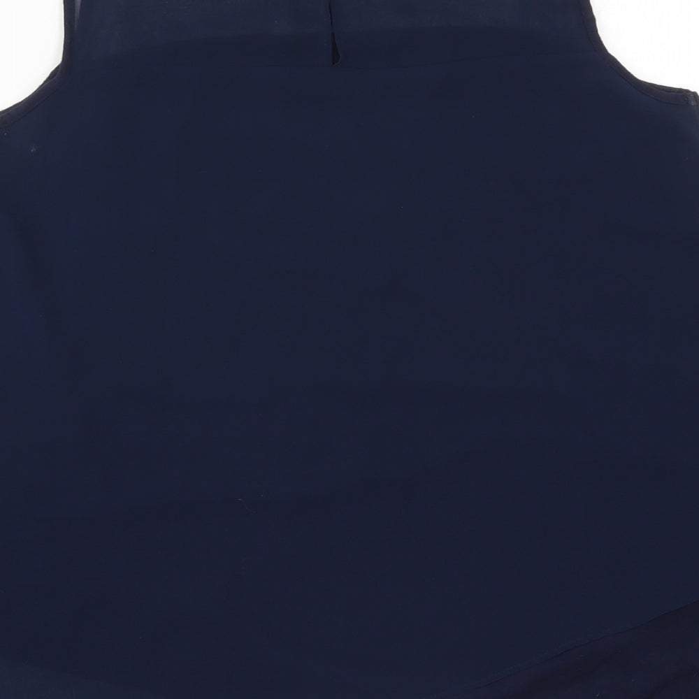 TU Womens Blue  Viscose Basic Tank Size 10 Round Neck