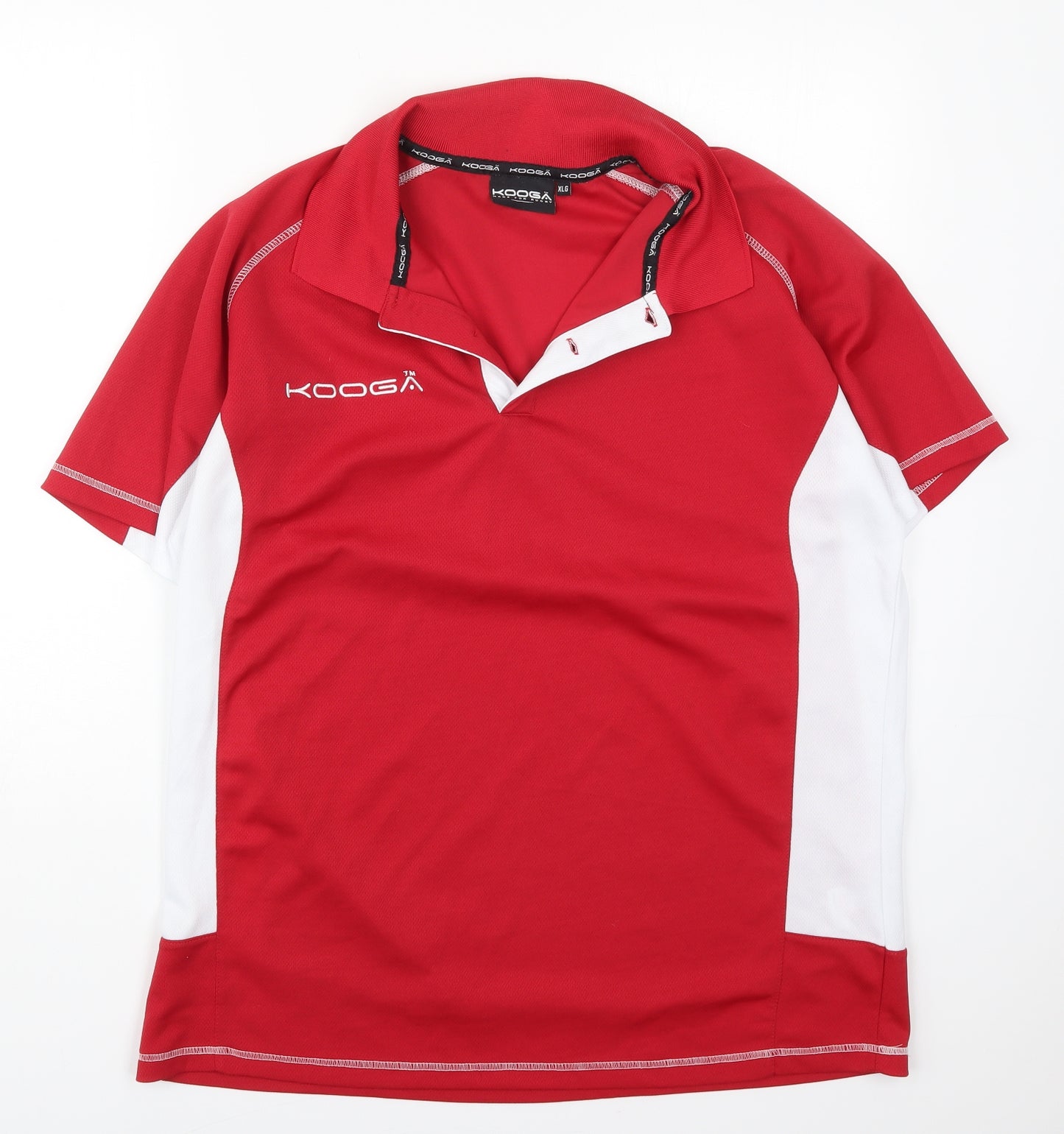 Kooga Mens Red  Polyester  Polo Size XL Collared Pullover