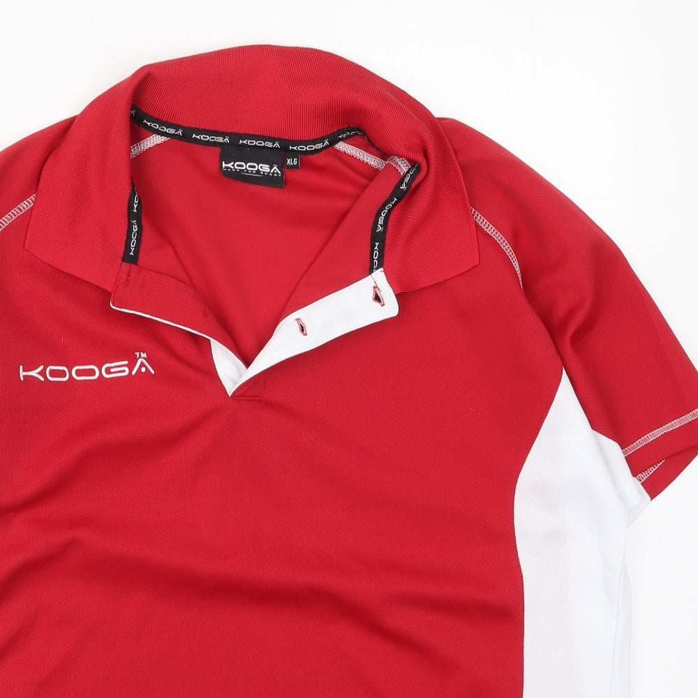 Kooga Mens Red  Polyester  Polo Size XL Collared Pullover