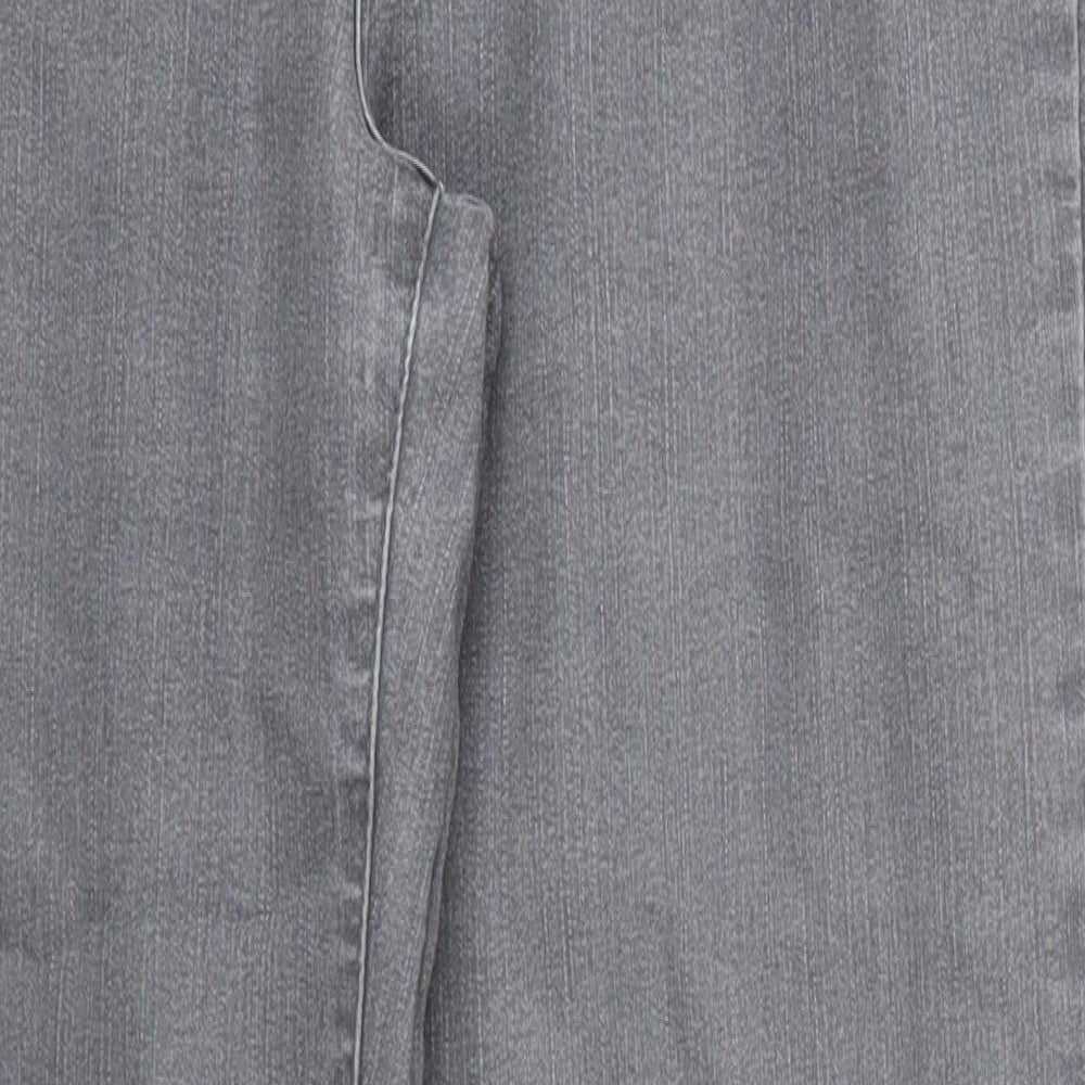 Per Una Womens Grey  Cotton Bootcut Jeans Size 12 L29 in Regular Button