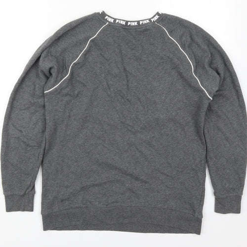 PINK Womens Grey  Cotton Pullover Sweatshirt Size XS  Pullover - Dog