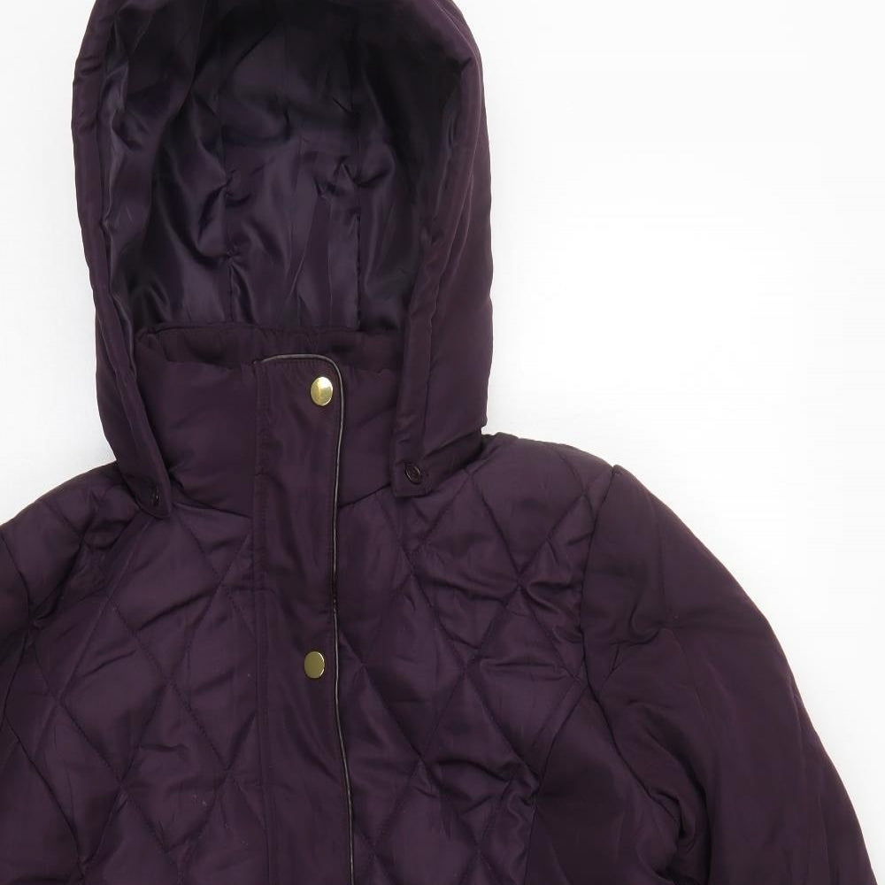 Isle Womens Purple   Quilted Coat Size 14  Zip
