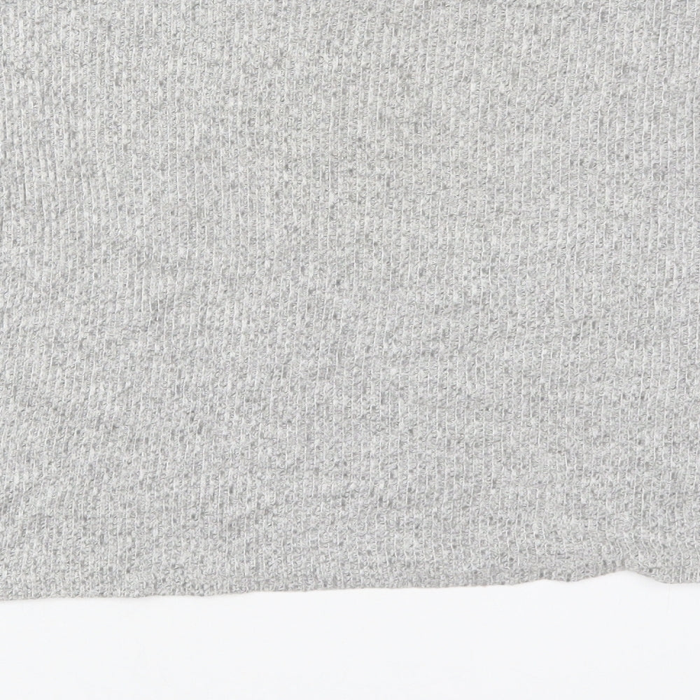 Topshop Womens Grey  Viscose Basic T-Shirt Size 8 High Neck