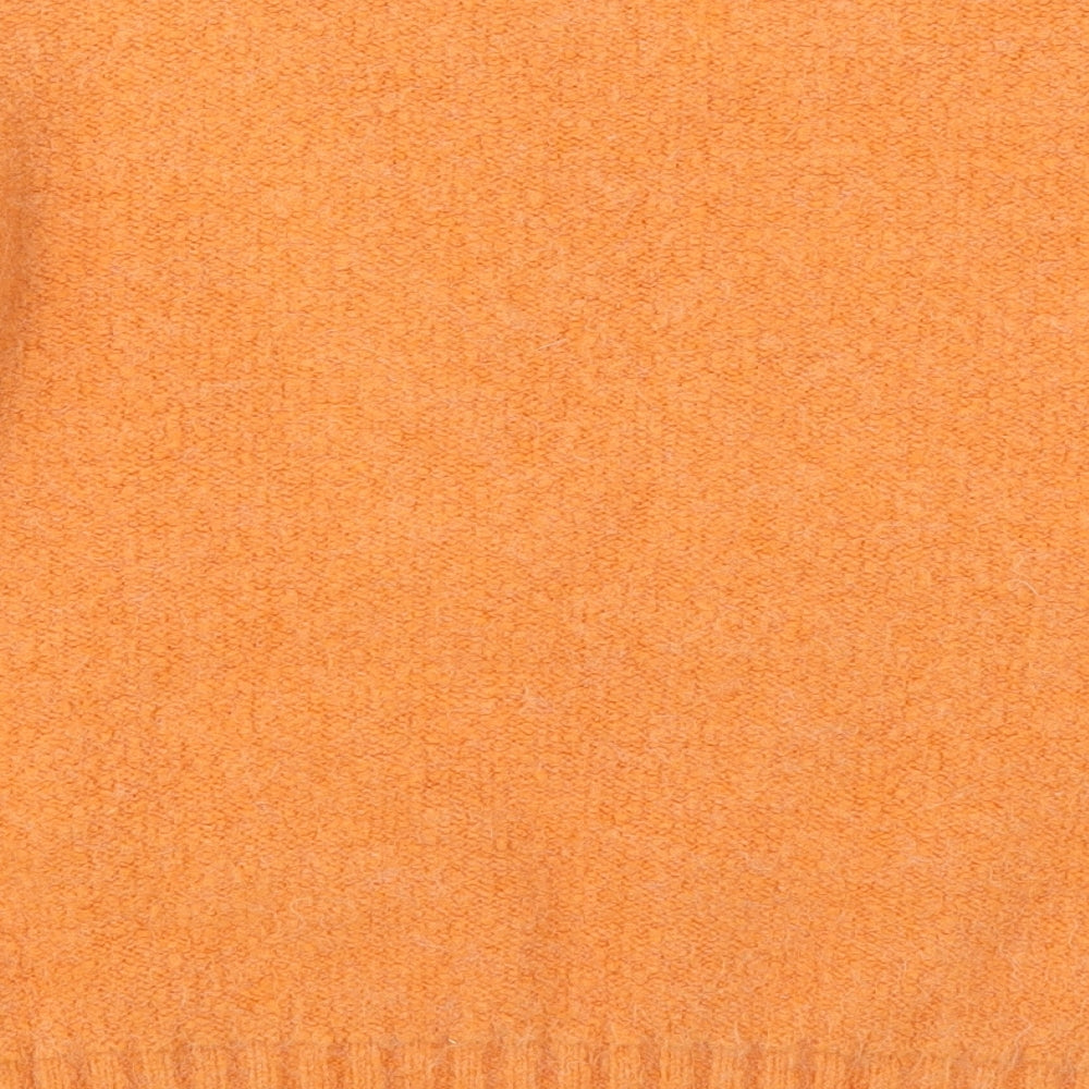 George Womens Orange Round Neck  Acrylic Pullover Jumper Size L