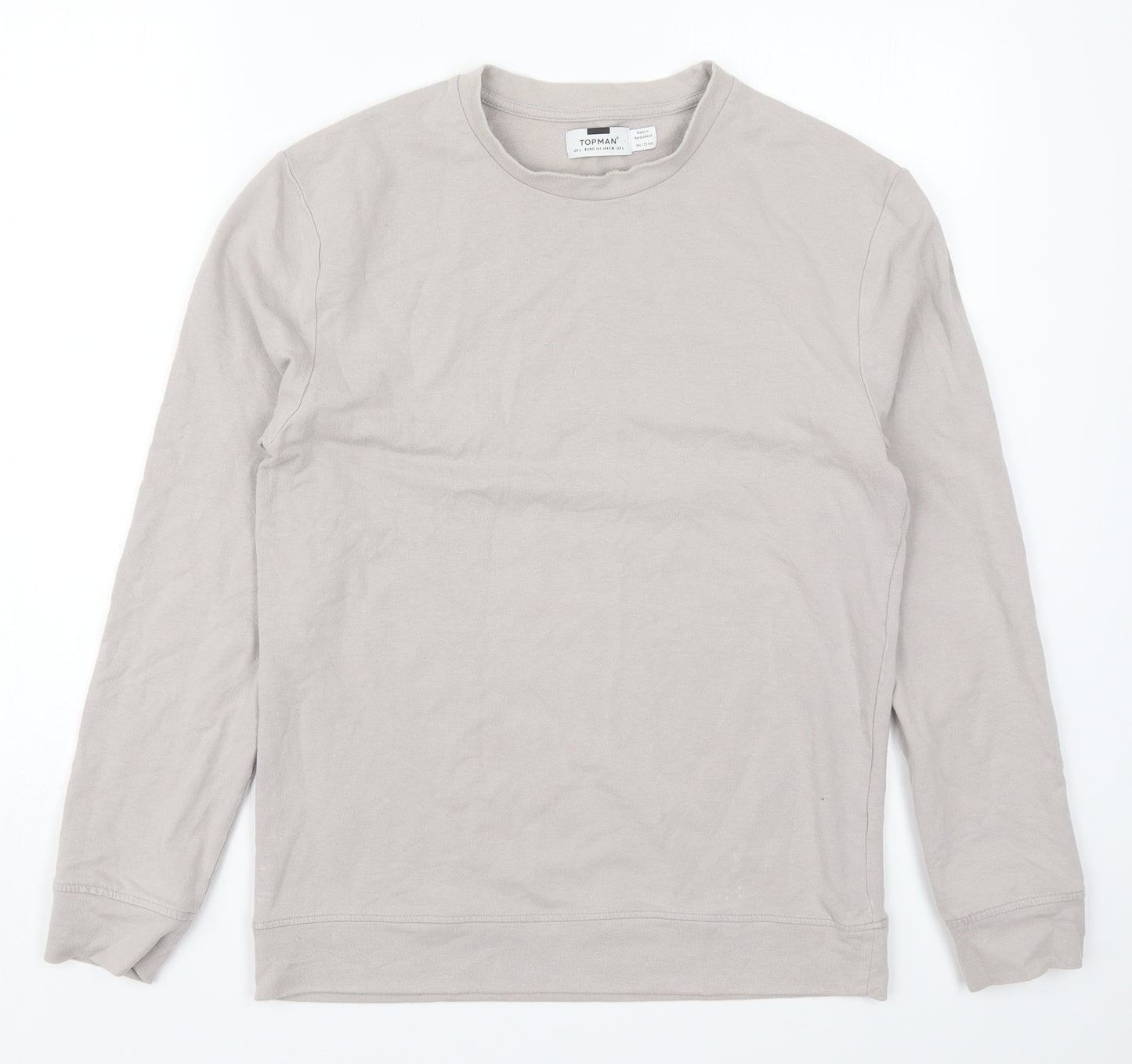 Topman Mens Grey  Cotton Pullover Sweatshirt Size L