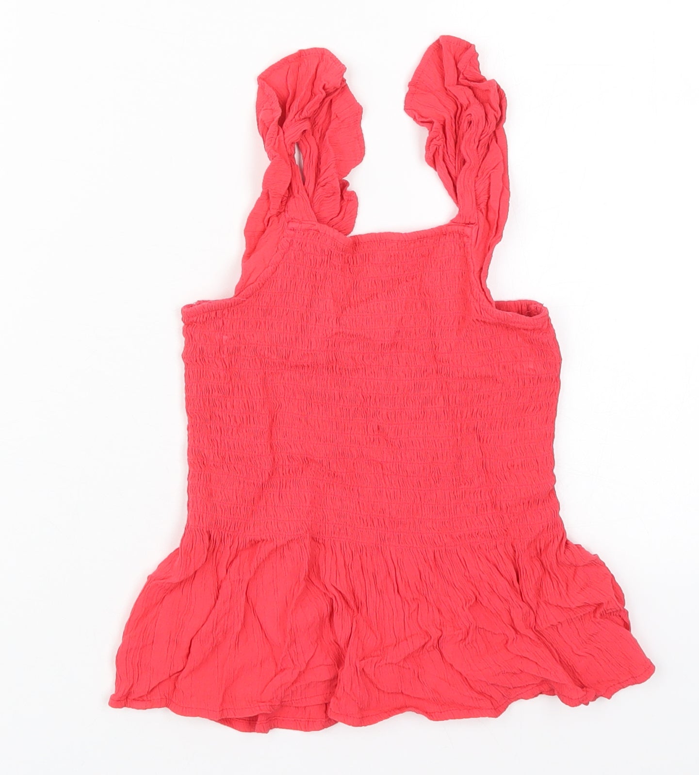 TU Girls Pink  Viscose Basic Tank Size 7 Years Square Neck Pullover
