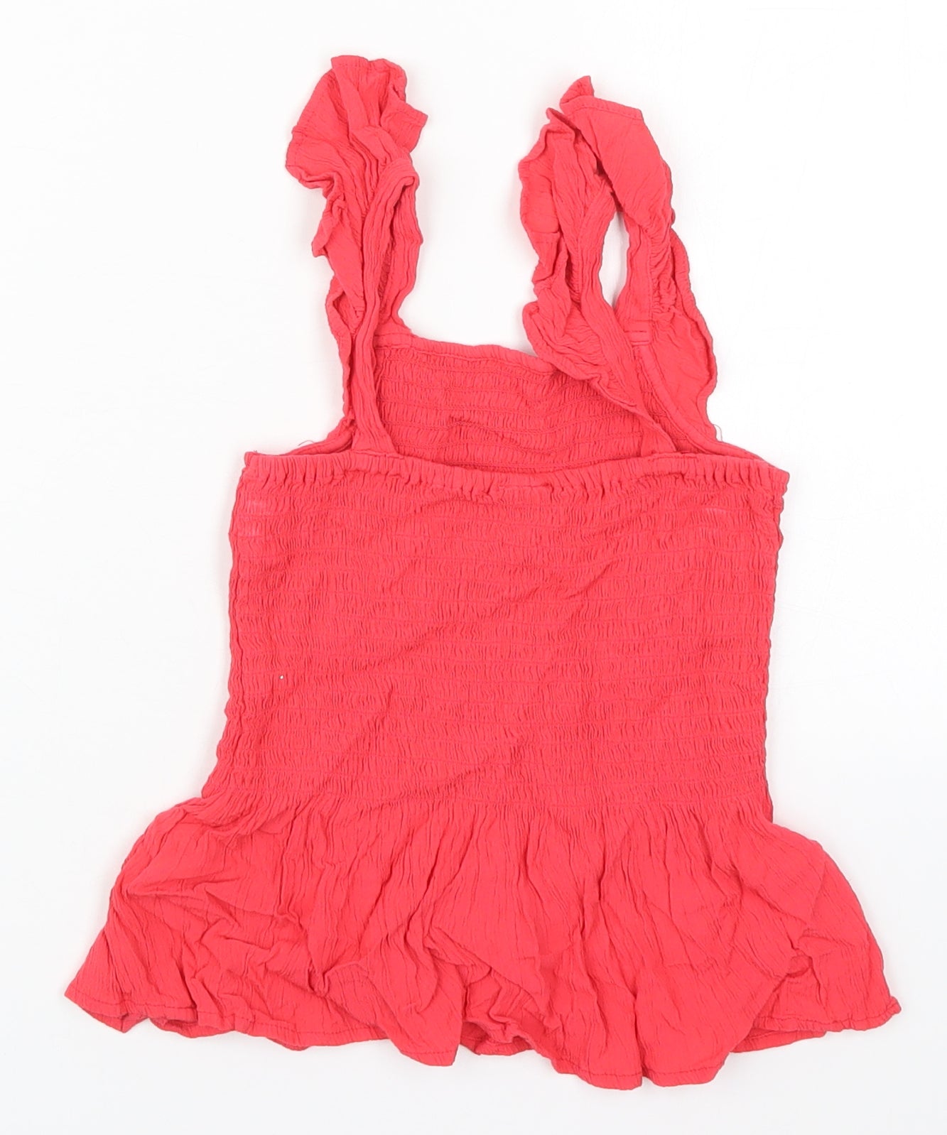 TU Girls Pink  Viscose Basic Tank Size 7 Years Square Neck Pullover