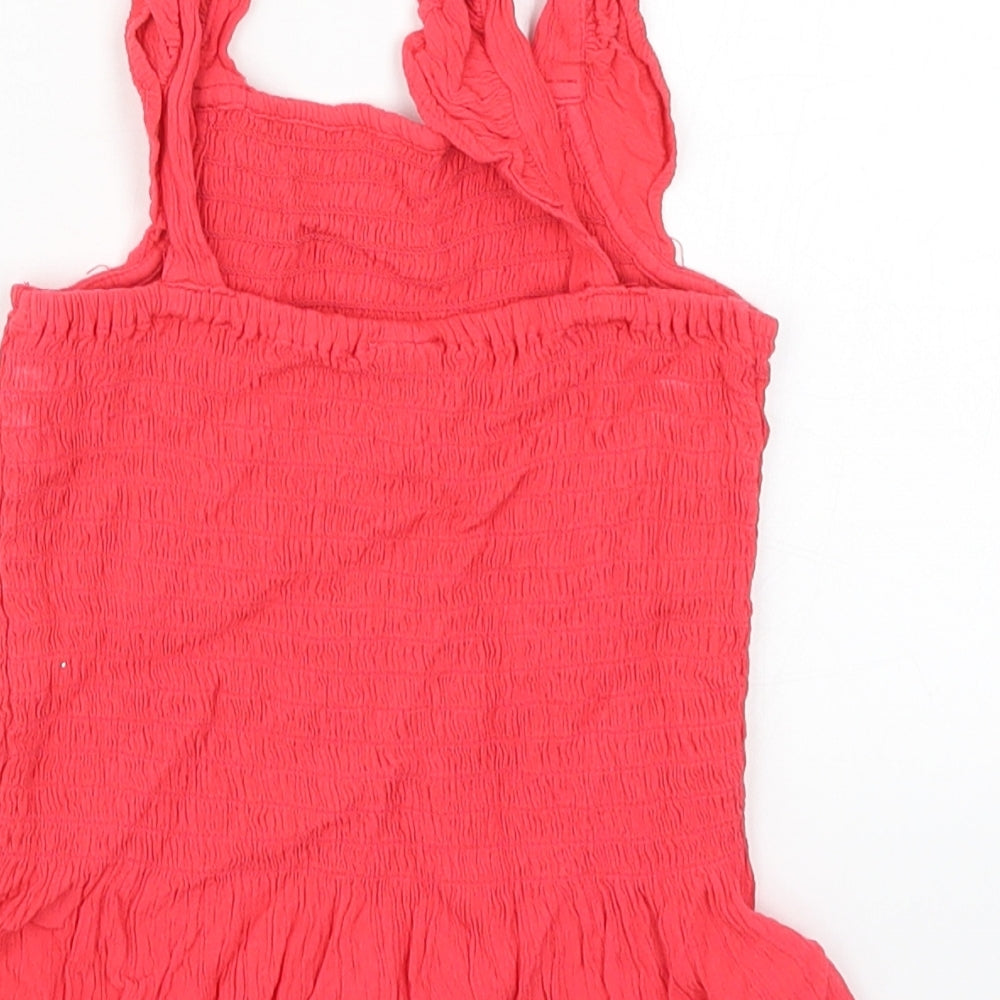 TU Girls Pink  Viscose Basic Tank Size 7 Years Square Neck Pullover