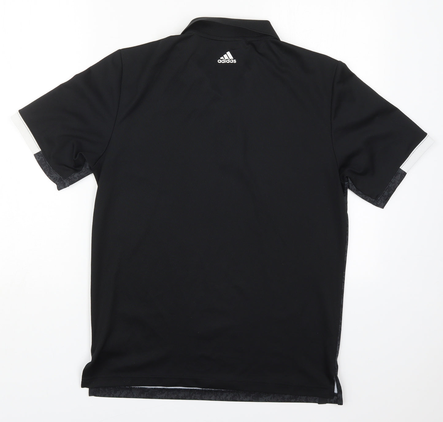 adidas Mens Black  Polyester  Polo Size S Collared Pullover - Grey