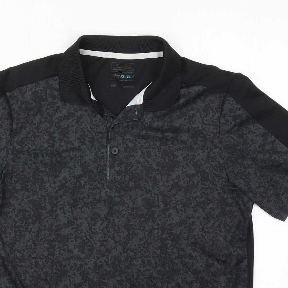adidas Mens Black  Polyester  Polo Size S Collared Pullover - Grey
