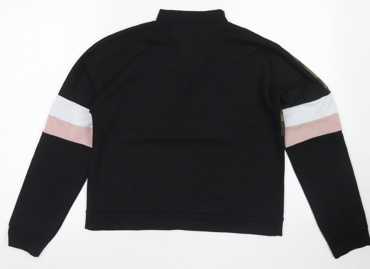 Select Womens Black Colourblock Polyester Pullover Sweatshirt Size 12