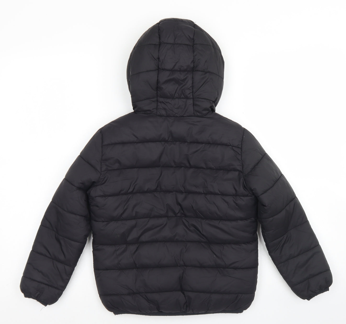 M&Co Boys Black   Puffer Jacket Coat Size 6-7 Years  Zip - Fleece Lined