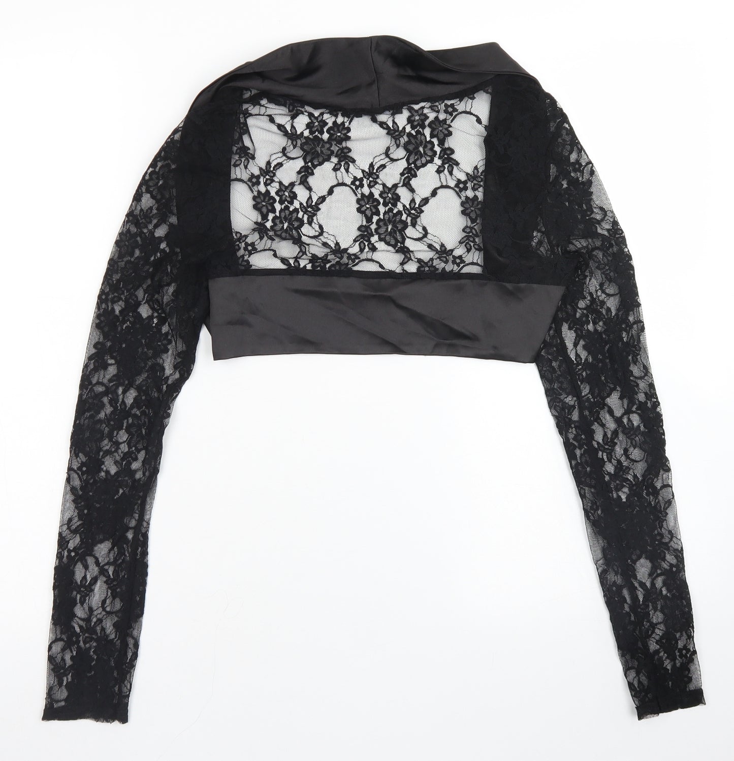 BB Womens Black Collared  Nylon Cardigan Jumper Size M   - Bolero