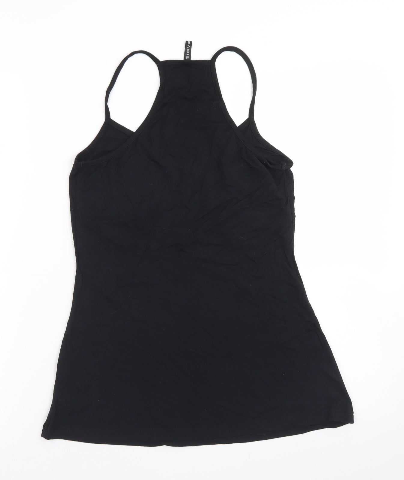 Samisu Womens Black  Polyester Camisole T-Shirt Size 10 Round Neck