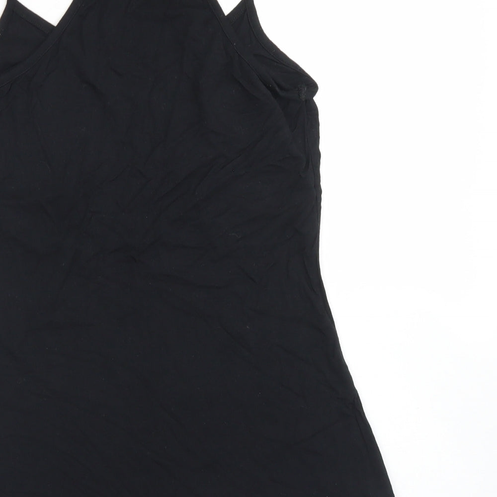 Samisu Womens Black  Polyester Camisole T-Shirt Size 10 Round Neck