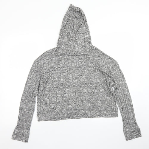 Boohoo Womens Grey  Polyester Pullover Hoodie Size M   - cropped