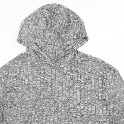 Boohoo Womens Grey  Polyester Pullover Hoodie Size M   - cropped