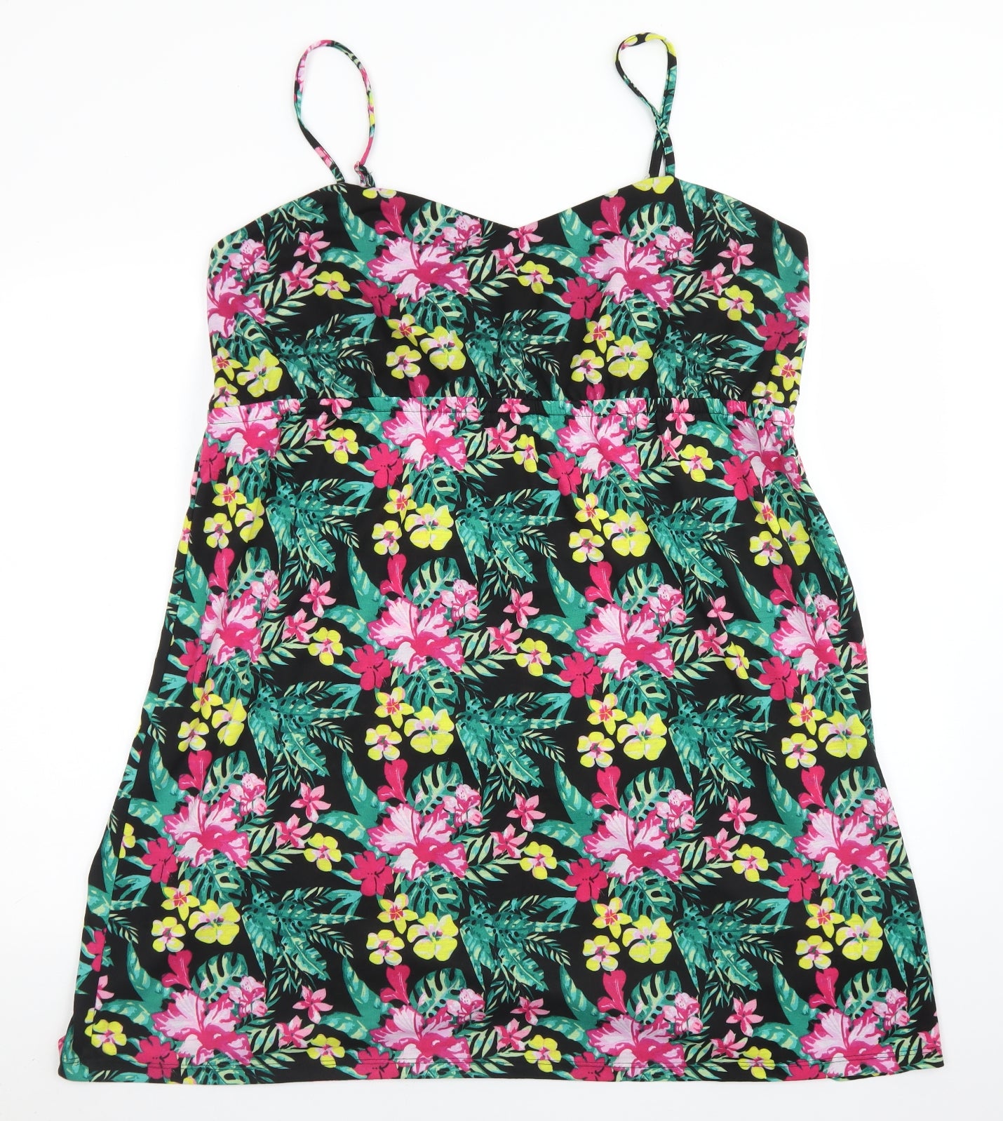 Be You Womens Green Floral Polyester Camisole T-Shirt Size 20 Sweetheart