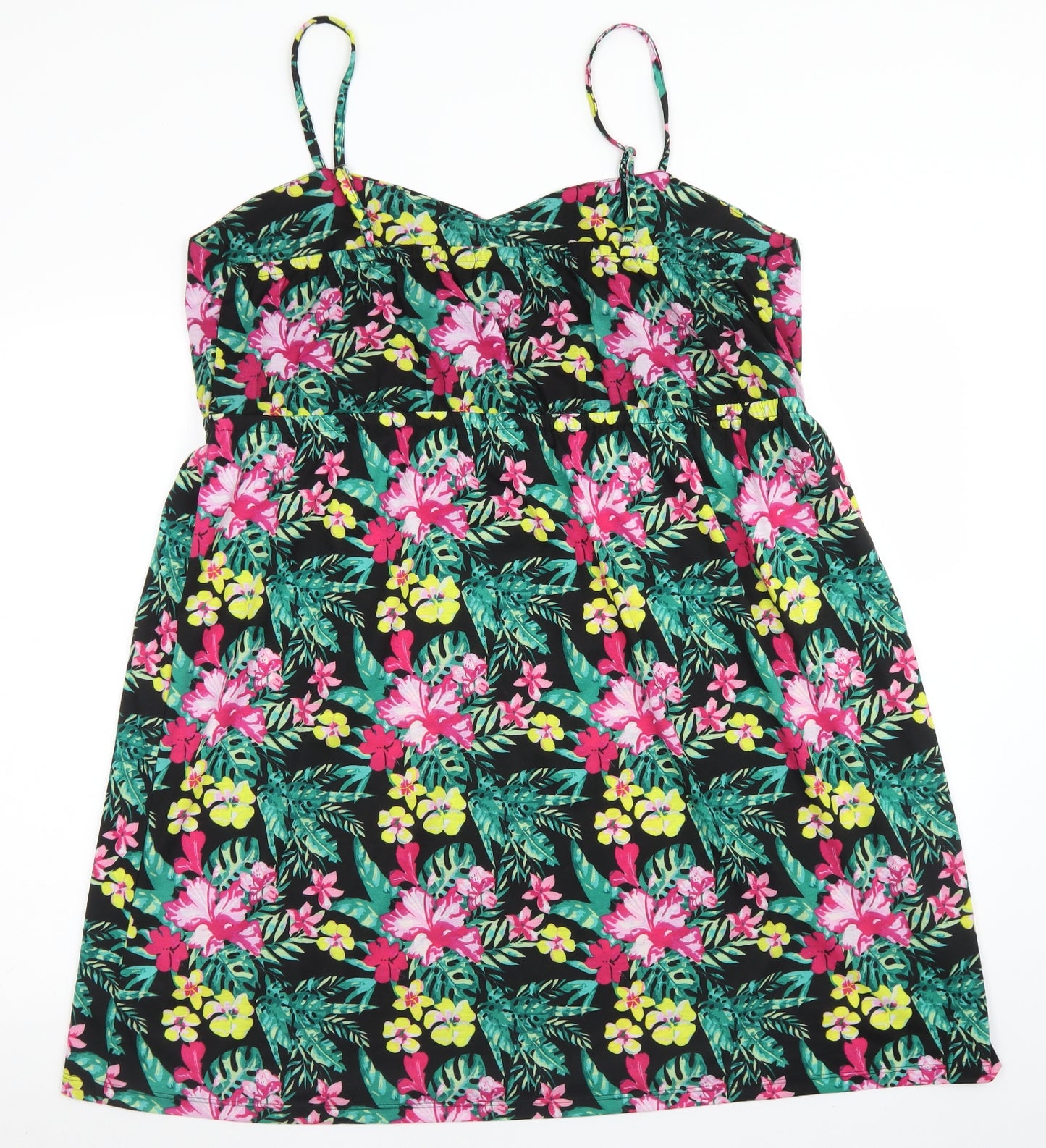 Be You Womens Green Floral Polyester Camisole T-Shirt Size 20 Sweetheart