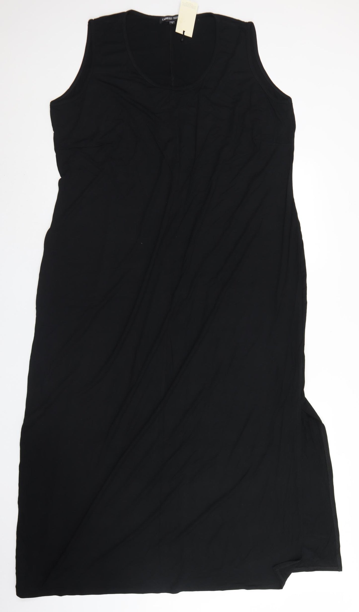 Capsule Womens Black  Viscose Tank Dress  Size 24  Round Neck
