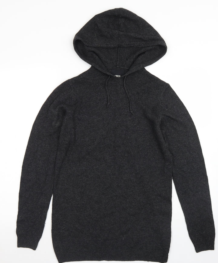 ASOS Mens Black Cotton Pullover Hoodie Size XS