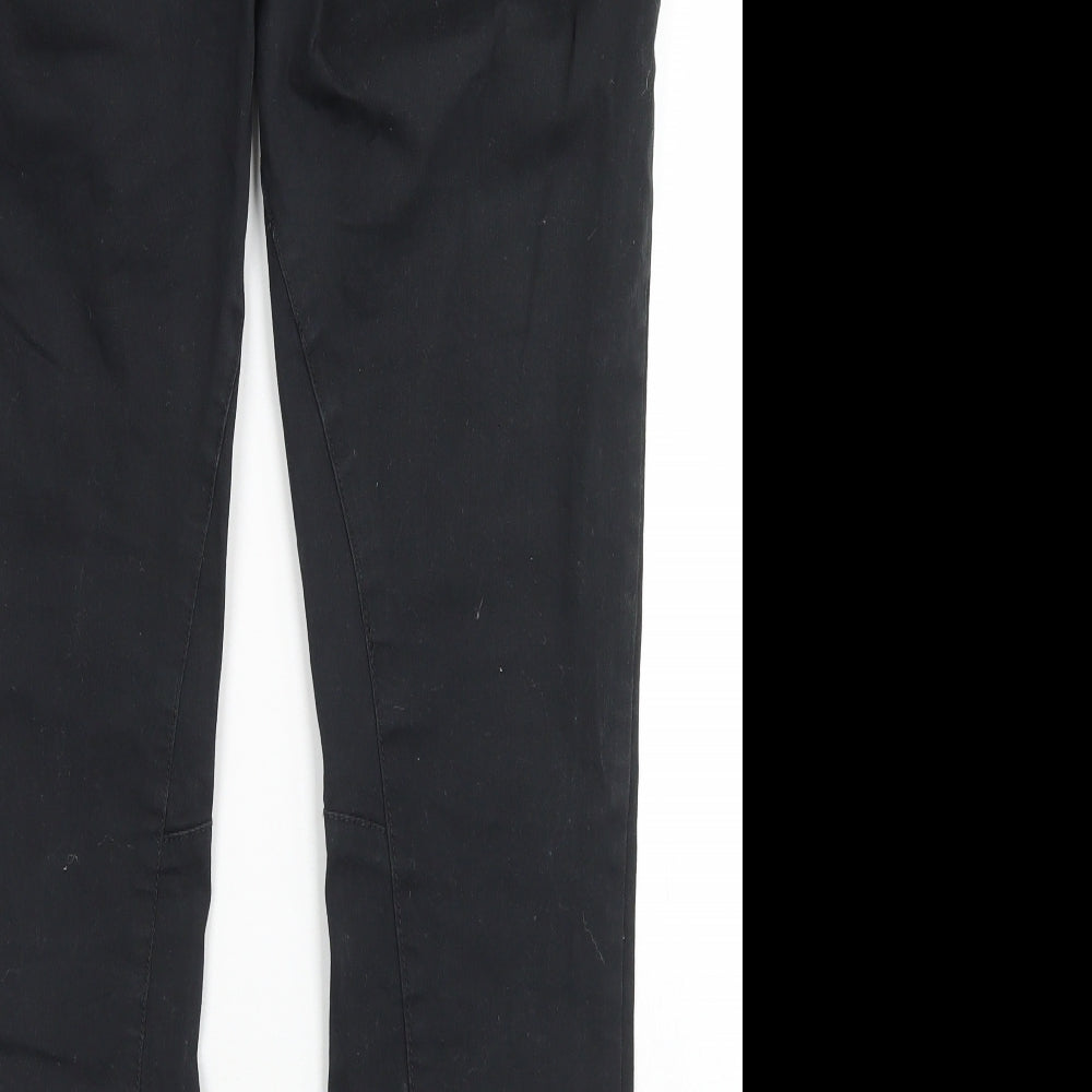 NEXT Womens Black  Cotton Straight Jeans Size 14 L28 in Regular Zip