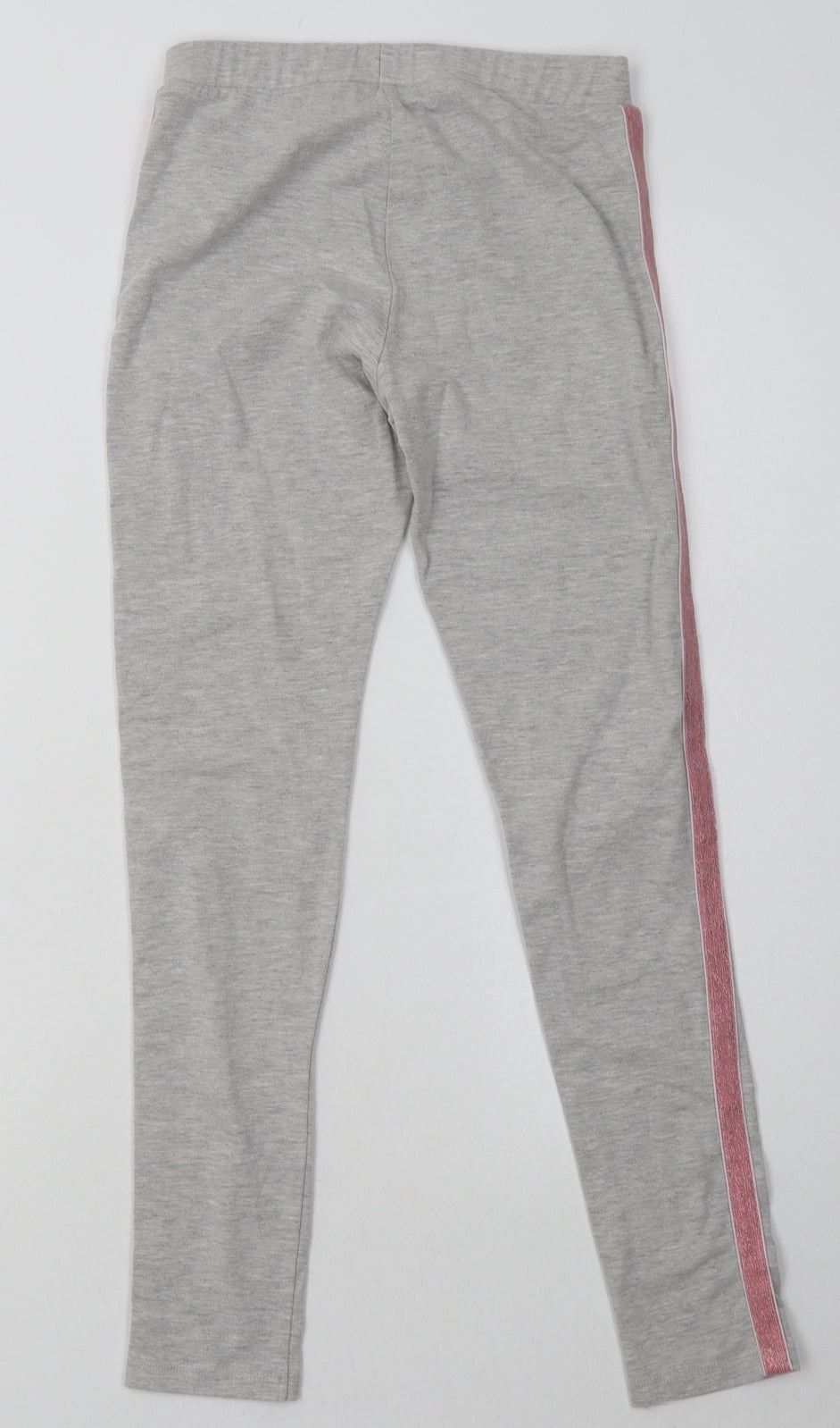 F&F Girls Grey Striped Cotton Sweatpants Trousers Size 11-12 Years  Regular