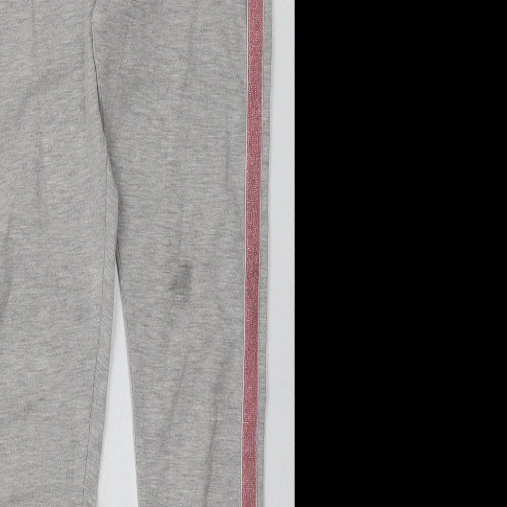 F&F Girls Grey Striped Cotton Sweatpants Trousers Size 11-12 Years  Regular