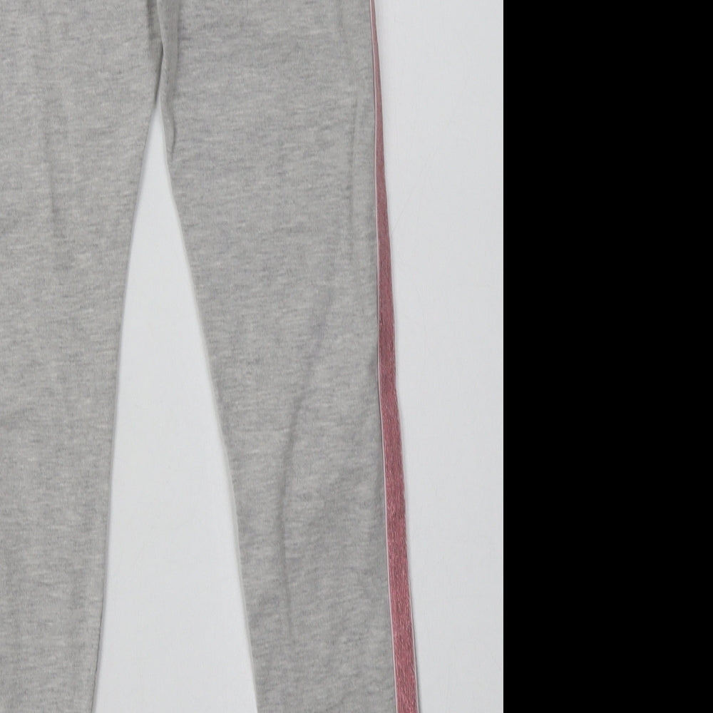 F&F Girls Grey Striped Cotton Sweatpants Trousers Size 11-12 Years  Regular