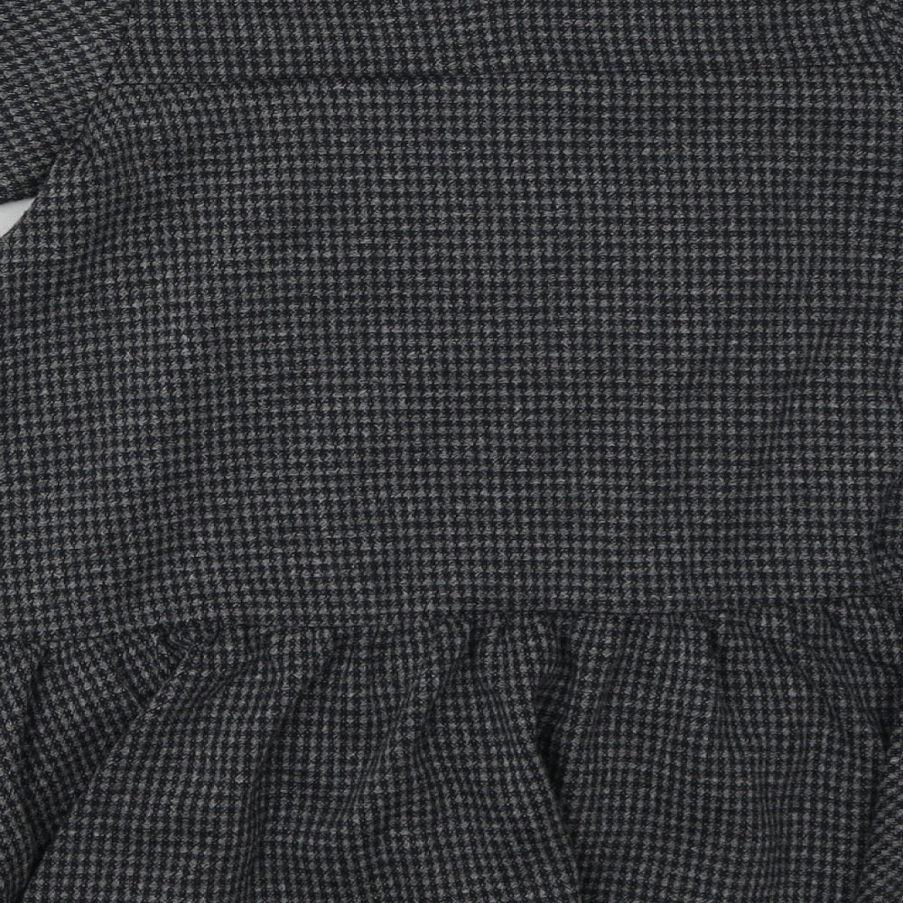 Topolino Girls Grey Geometric Polyester A-Line  Size 6 Years  Crew Neck Button