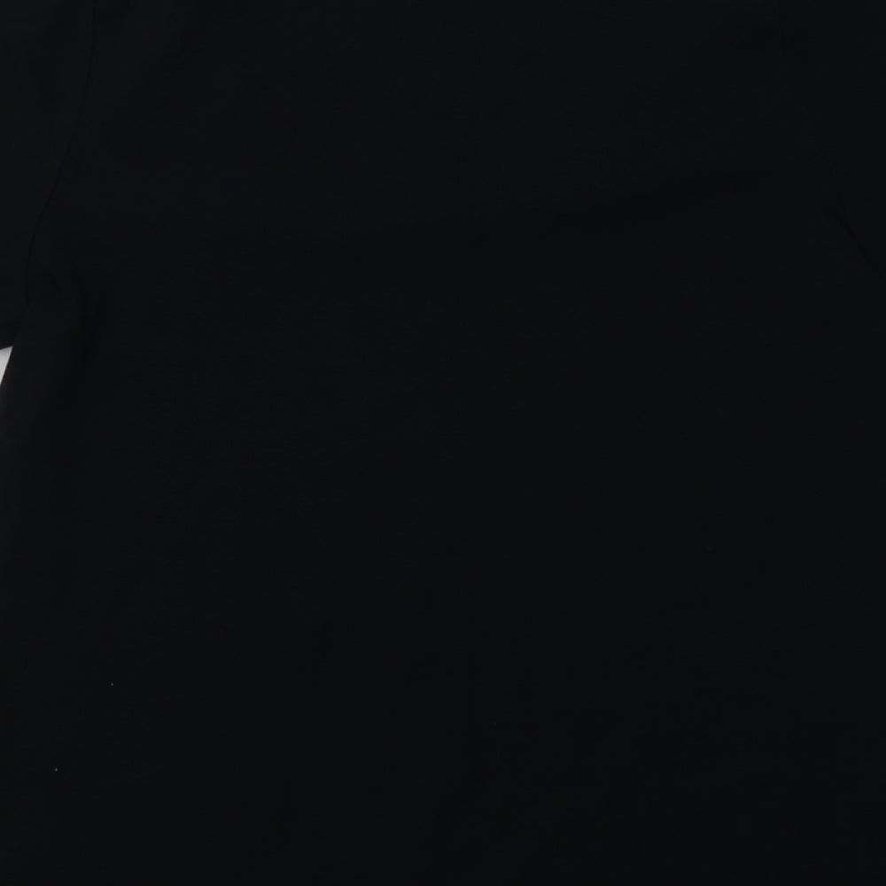 Marks and Spencer Womens Black  Cotton Basic T-Shirt Size 16 Scoop Neck