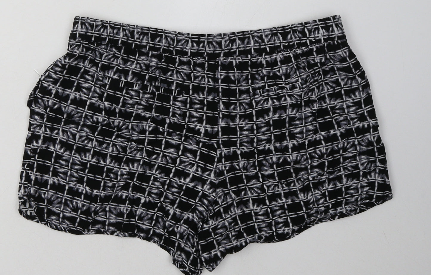 Gap Womens Black Geometric Viscose Sweat Shorts Size L L4 in Regular