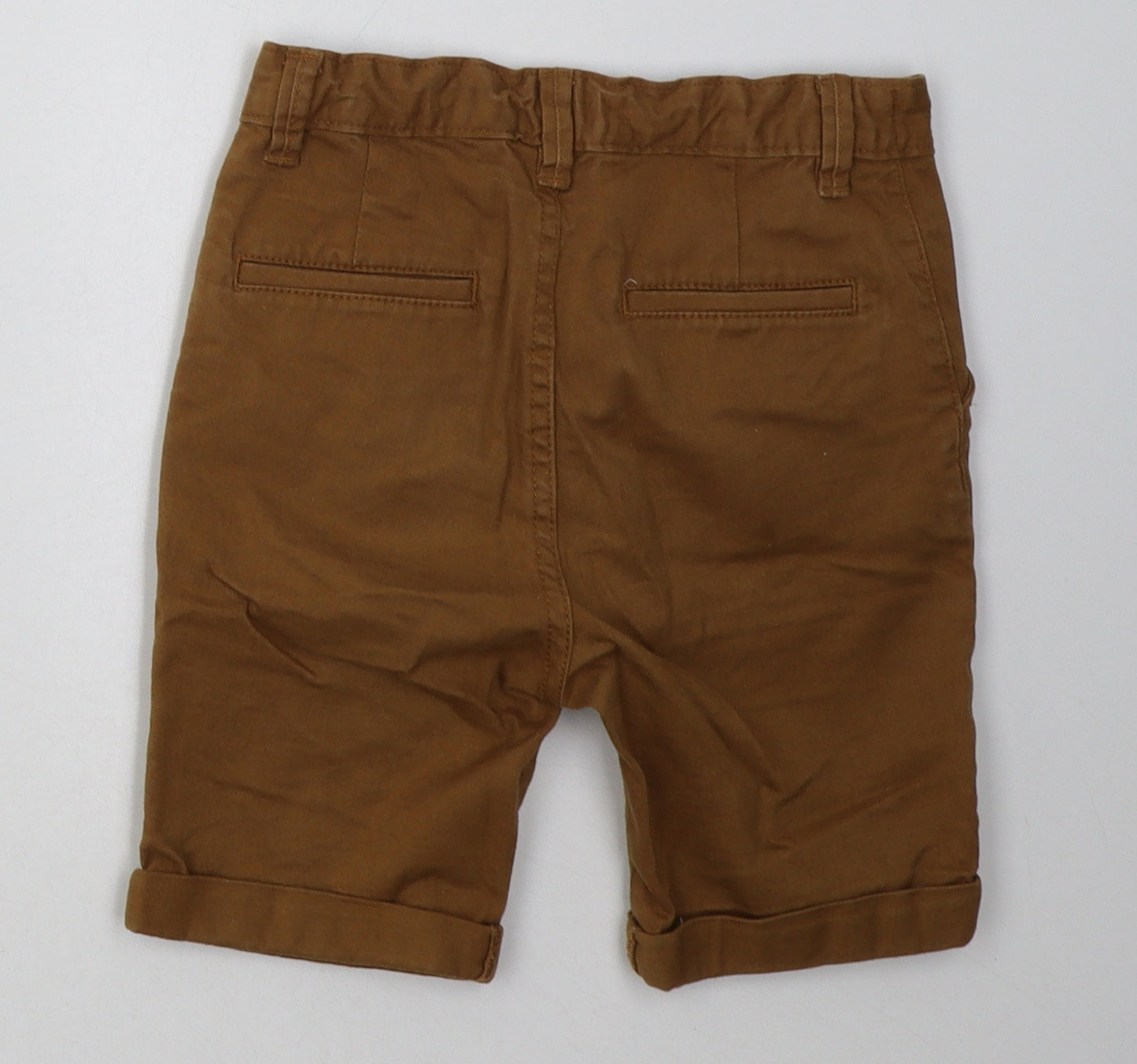 sainsburys Boys Brown  Cotton Chino Shorts Size 7 Years  Regular Buckle