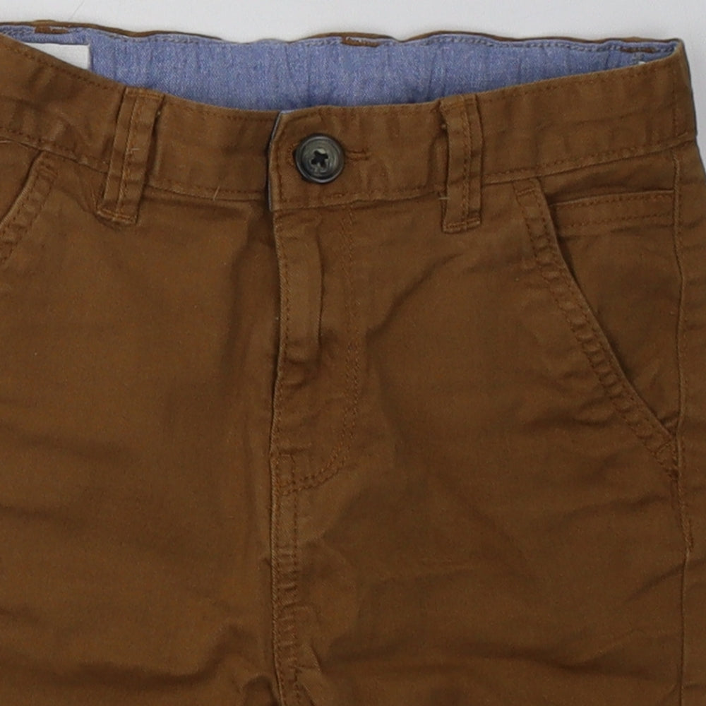 sainsburys Boys Brown  Cotton Chino Shorts Size 7 Years  Regular Buckle