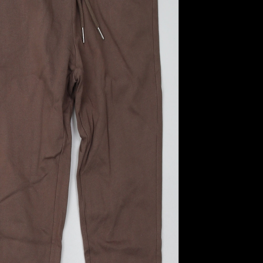 ASOS Womens Beige  Cotton Jogger Trousers Size S L28 in Regular Tie