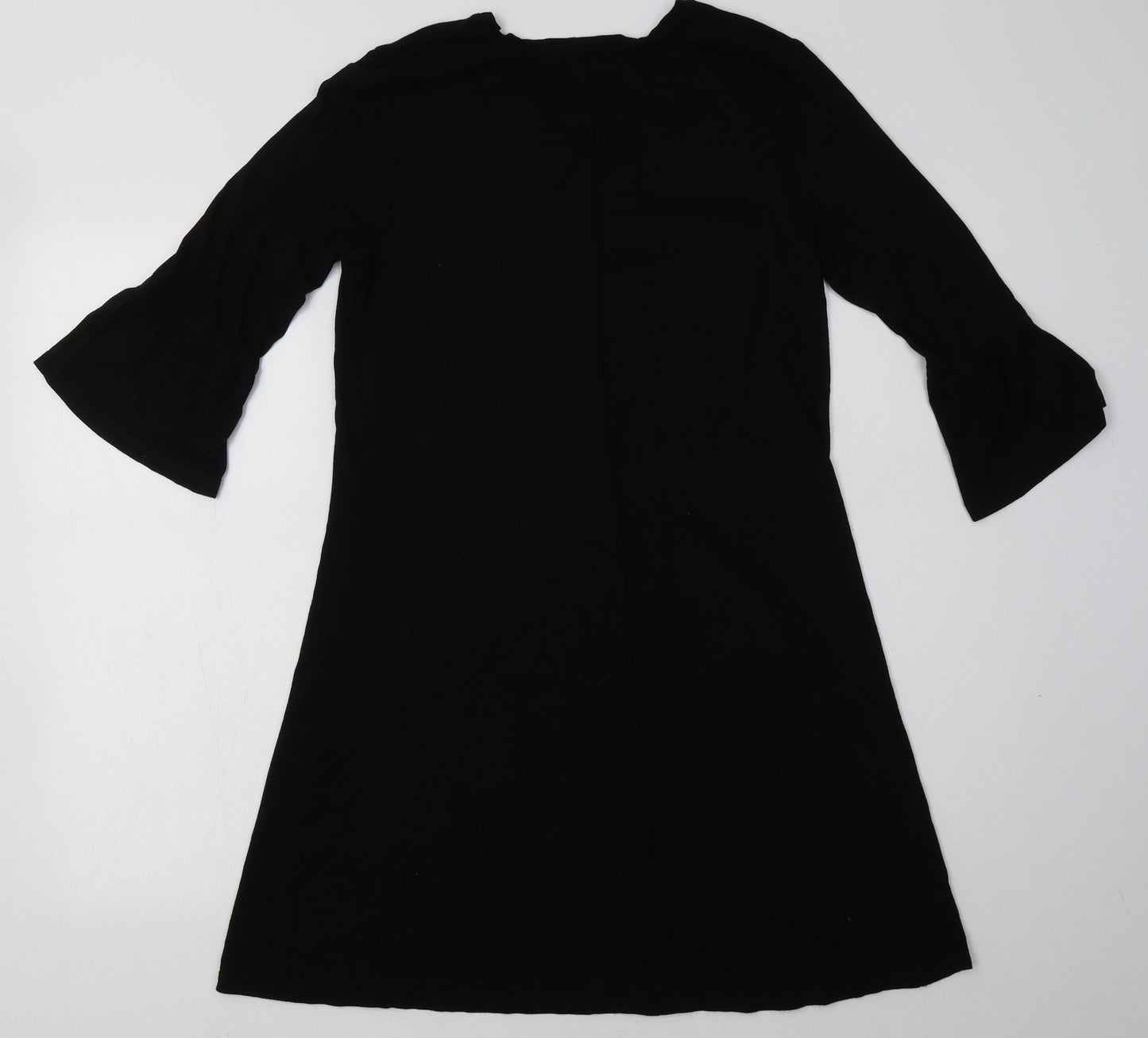 Matalan Womens Black Floral Viscose A-Line  Size 10  V-Neck Pullover
