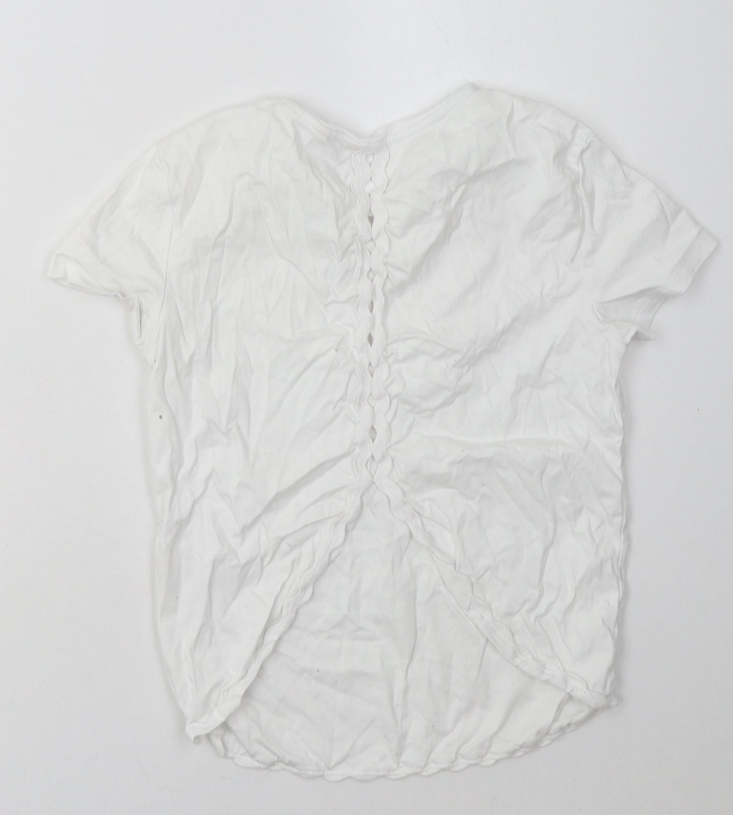 jakc wills Womens White  Cotton Basic T-Shirt Size 6 Crew Neck
