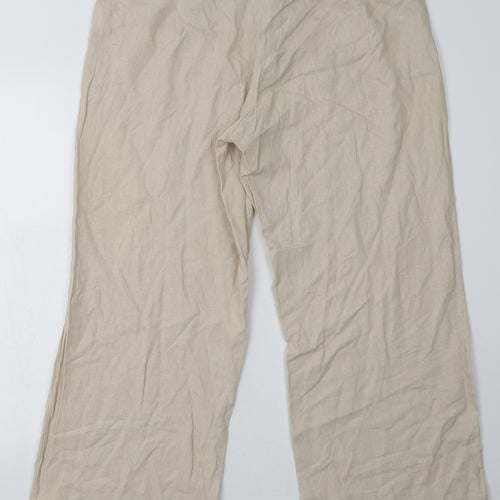 mimosa Womens Beige  Viscose Trousers  Size 16 L28 in Regular Hook & Eye