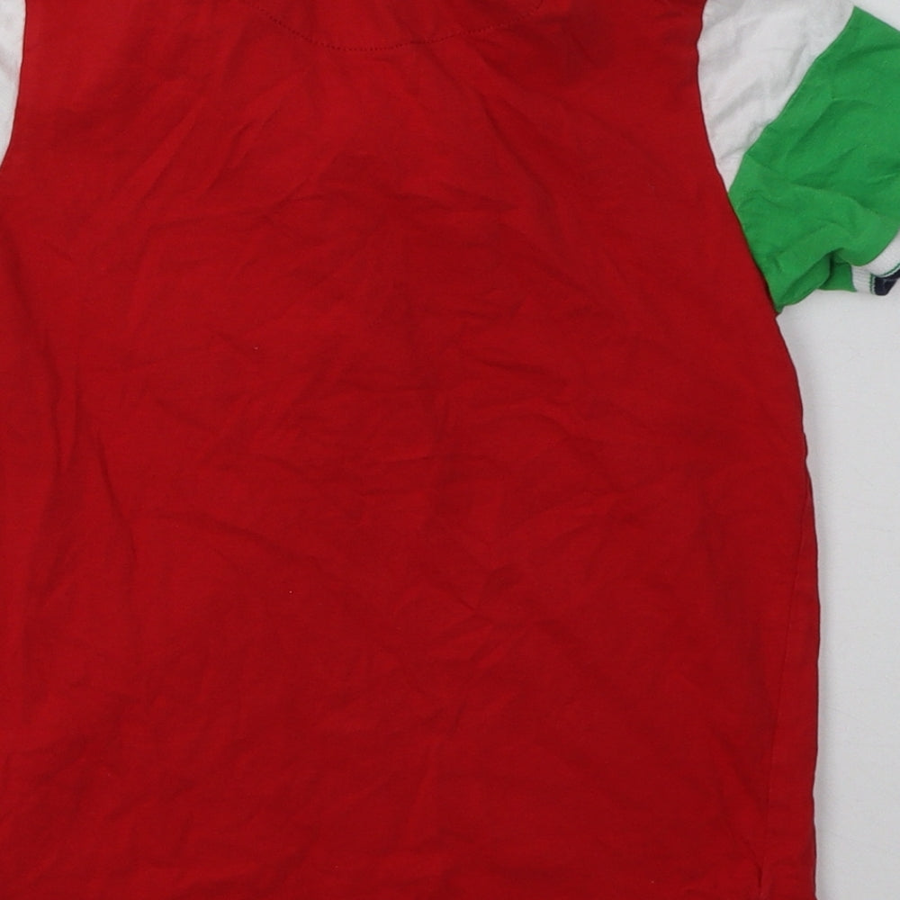 George Boys Red Striped Cotton Basic Polo Size 8-9 Years Collared Button - wales