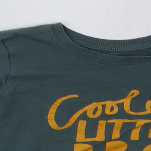 George Boys Green  Cotton Basic Casual Size 9-12 Months Crew Neck Pullover - coolest little bro ever