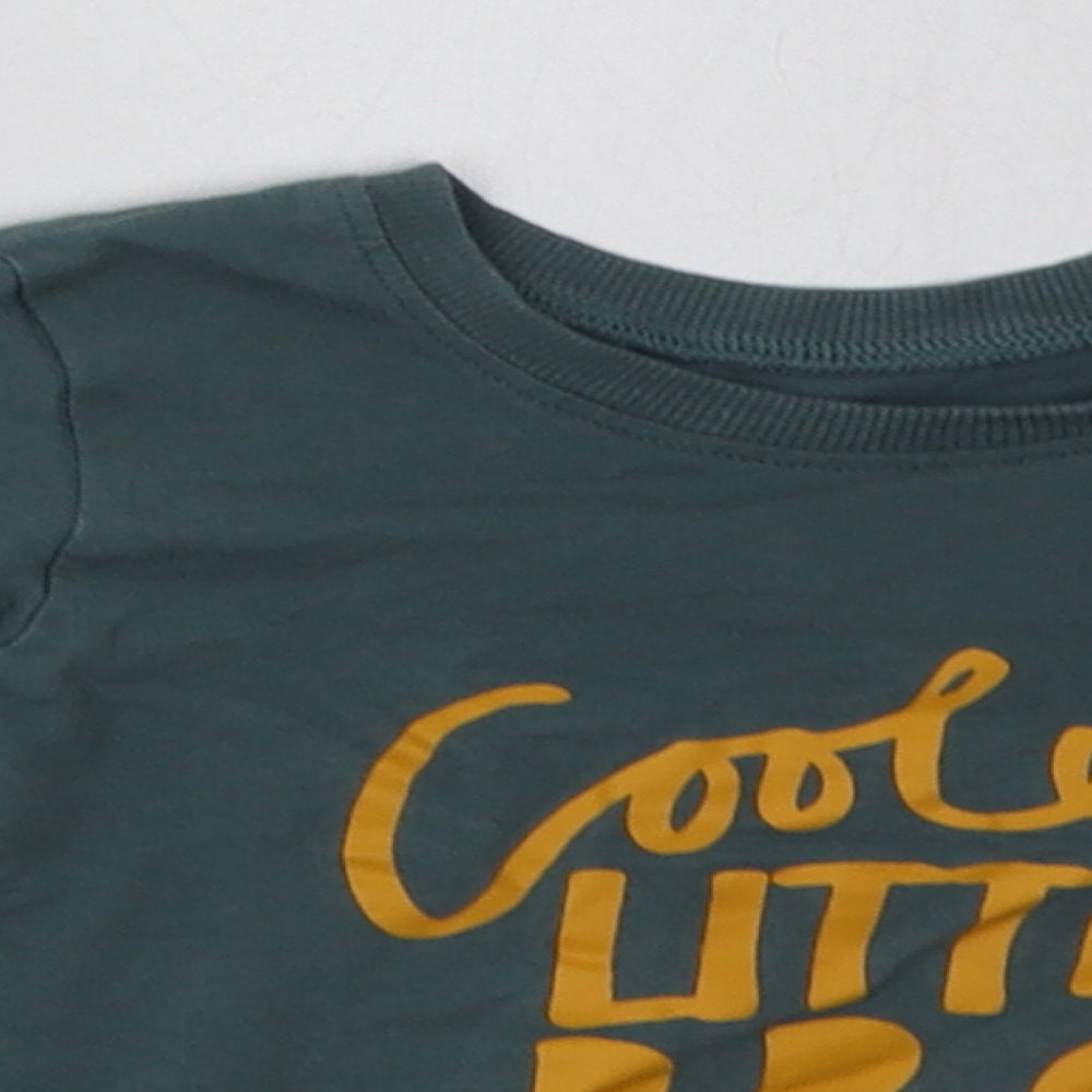 George Boys Green  Cotton Basic Casual Size 9-12 Months Crew Neck Pullover - coolest little bro ever