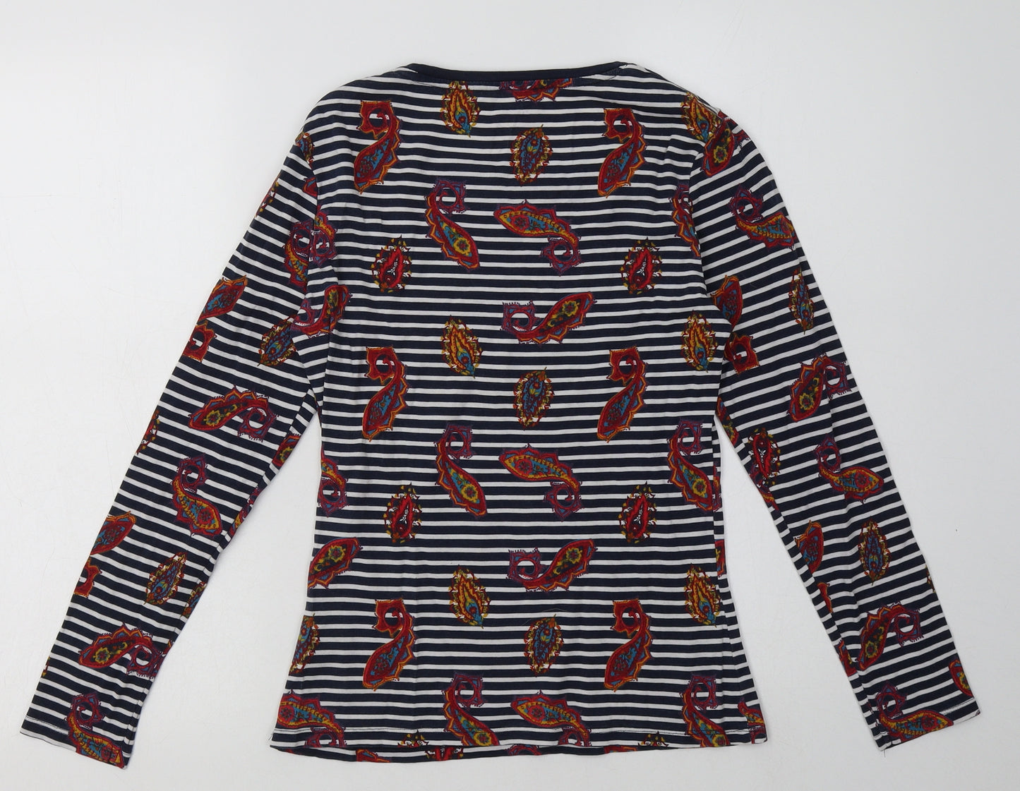 sainsburys Womens Blue Striped Cotton Pullover Sweatshirt Size 10  Pullover