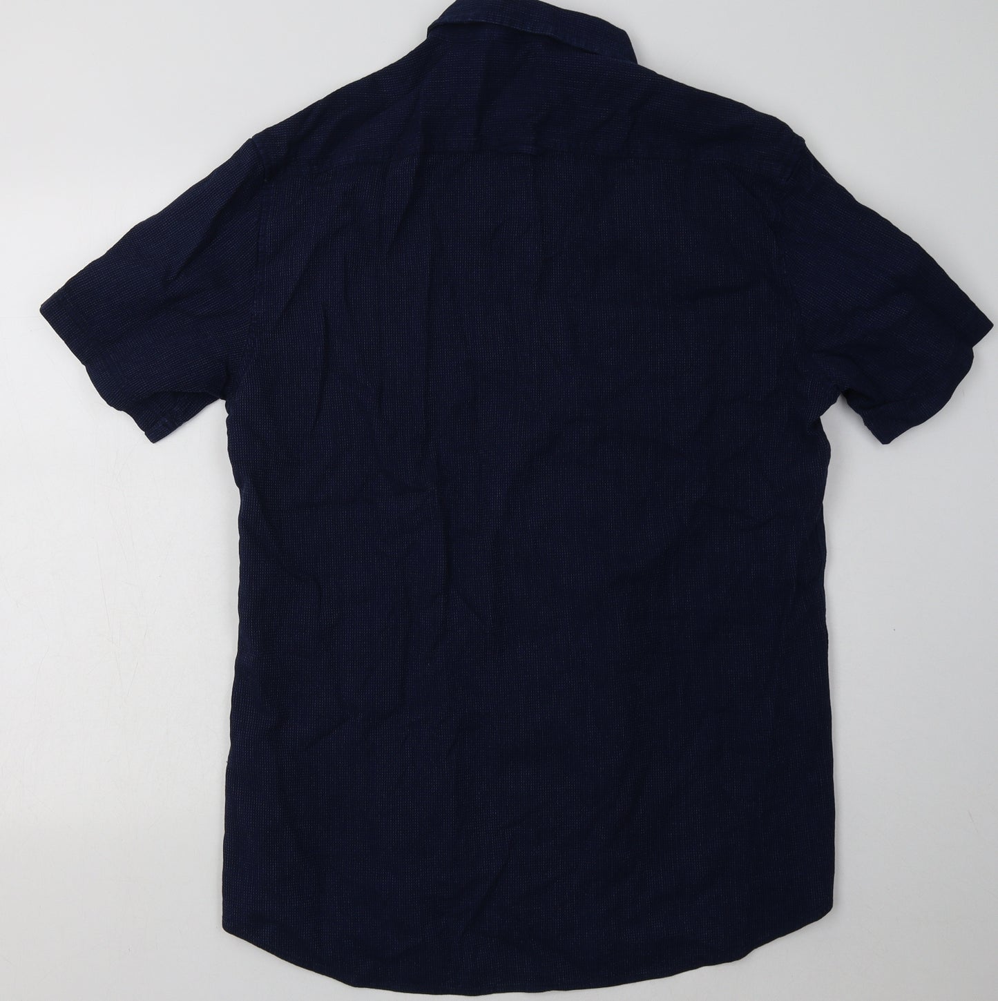 Firetrap Mens Blue  Cotton  Button-Up Size XL Collared Button