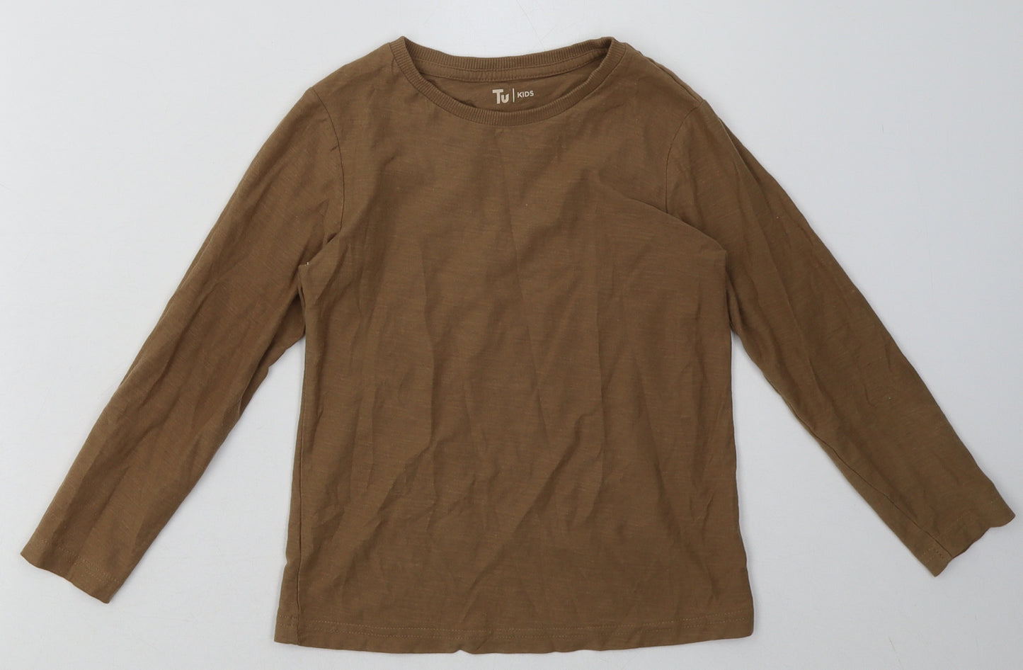 sainsburys Boys Brown  Cotton Basic Casual Size 4-5 Years Crew Neck Pullover