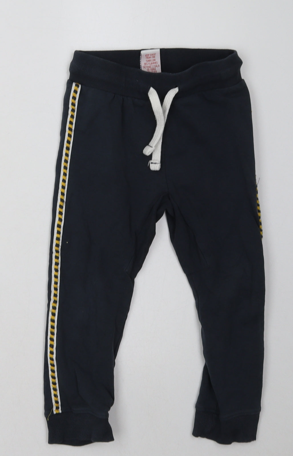 sainsburys Boys Blue Striped Cotton Jogger Trousers Size 3-4 Years  Regular Tie
