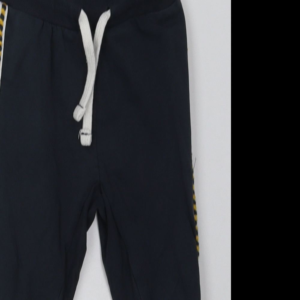 sainsburys Boys Blue Striped Cotton Jogger Trousers Size 3-4 Years  Regular Tie