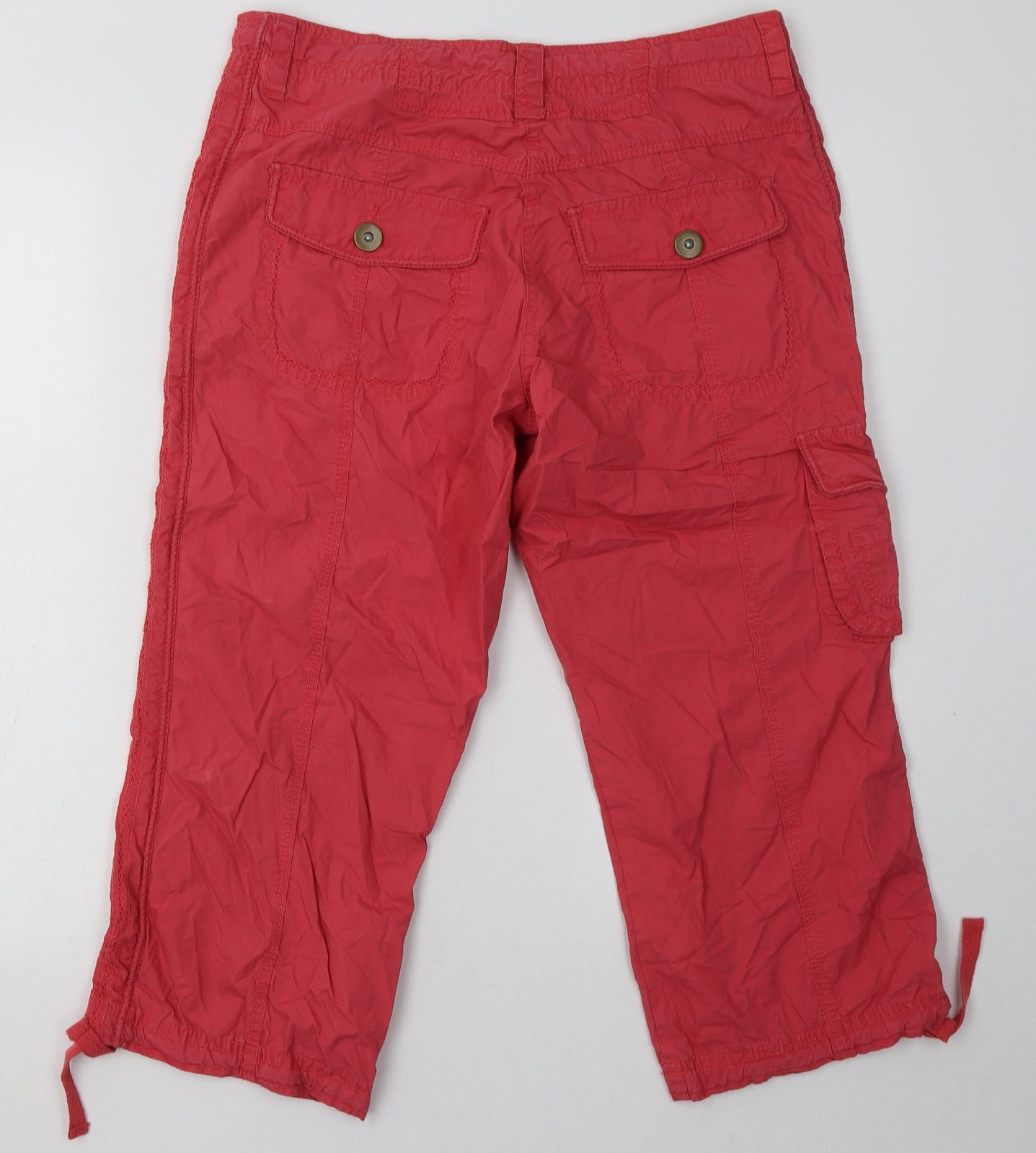 George Womens Pink  Cotton Cropped Trousers Size 10 L22 in Regular Button
