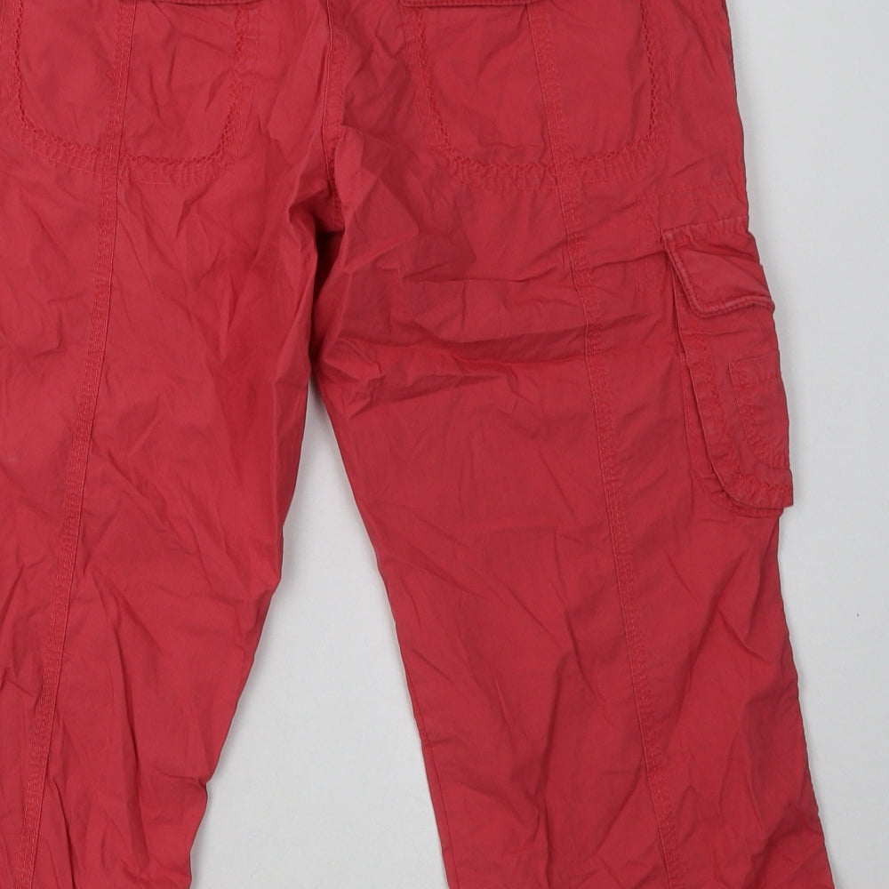 George Womens Pink  Cotton Cropped Trousers Size 10 L22 in Regular Button