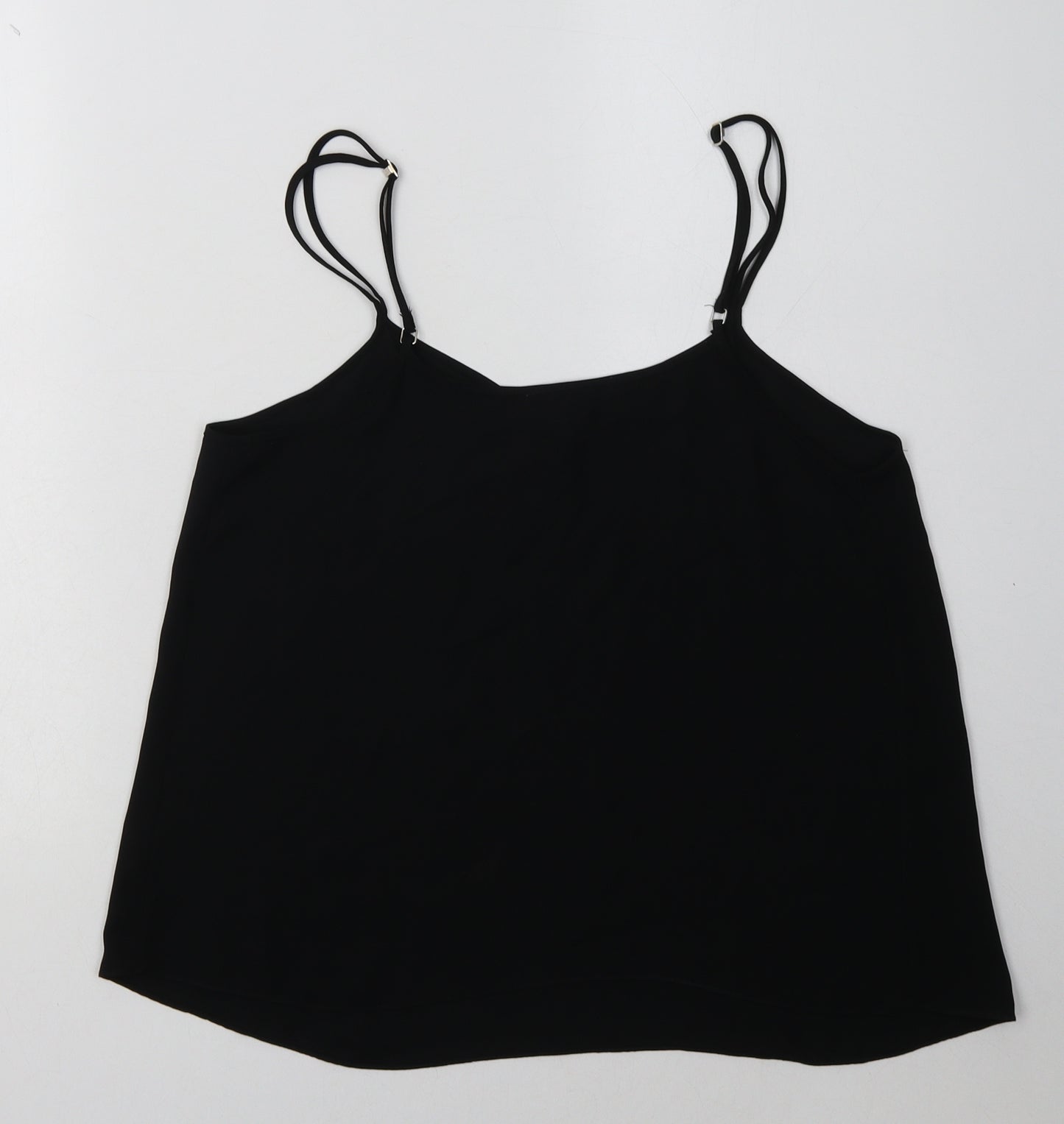River Island Womens Black  Polyester Basic Tank Size 10 V-Neck