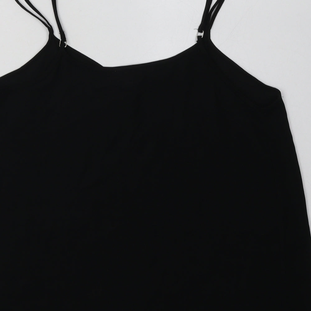 River Island Womens Black  Polyester Basic Tank Size 10 V-Neck